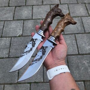 Viking hand made wolf knife set