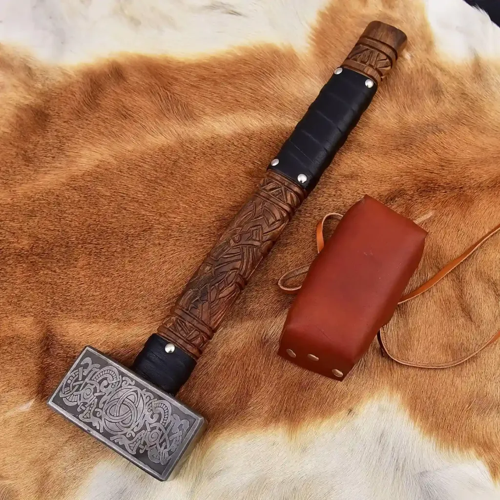 Custom Viking Hammer: Hand-Forged Carbon Steel Norse Battle Hammer