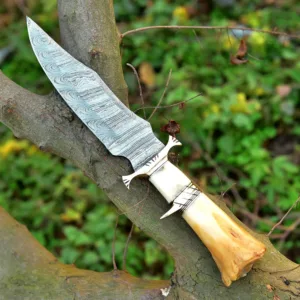 Damascus Steel Viking Knifw, Custom Hand Forged Viking Knifw For Valentine Gift, Steel Folding Fix Blade Survival Tool For Camper