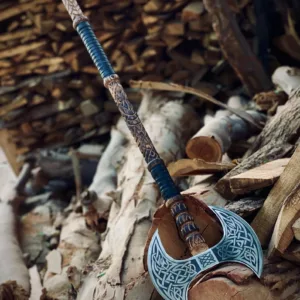 Hand Forged Double Headed High Carbon Steel Viking Axe, Long Axe, Bearded Axe, Handmade Two Handed Axe, Double Blade Axe, Best Gift For Him