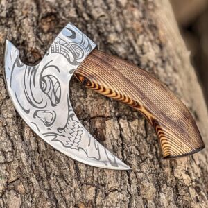 Custom Bushcraft Axe, Melee Viking Axe, Pizza Axe, Unique Slicer, gift for husband, gift for him, birthday gift, Christmas gift
