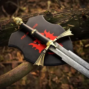 Medieval Handmade Fantasy Sword For Wall Decoration, Custom Made Replica Sword In Damascus Steel, Decorative Unique Sword For Wall Hanging.